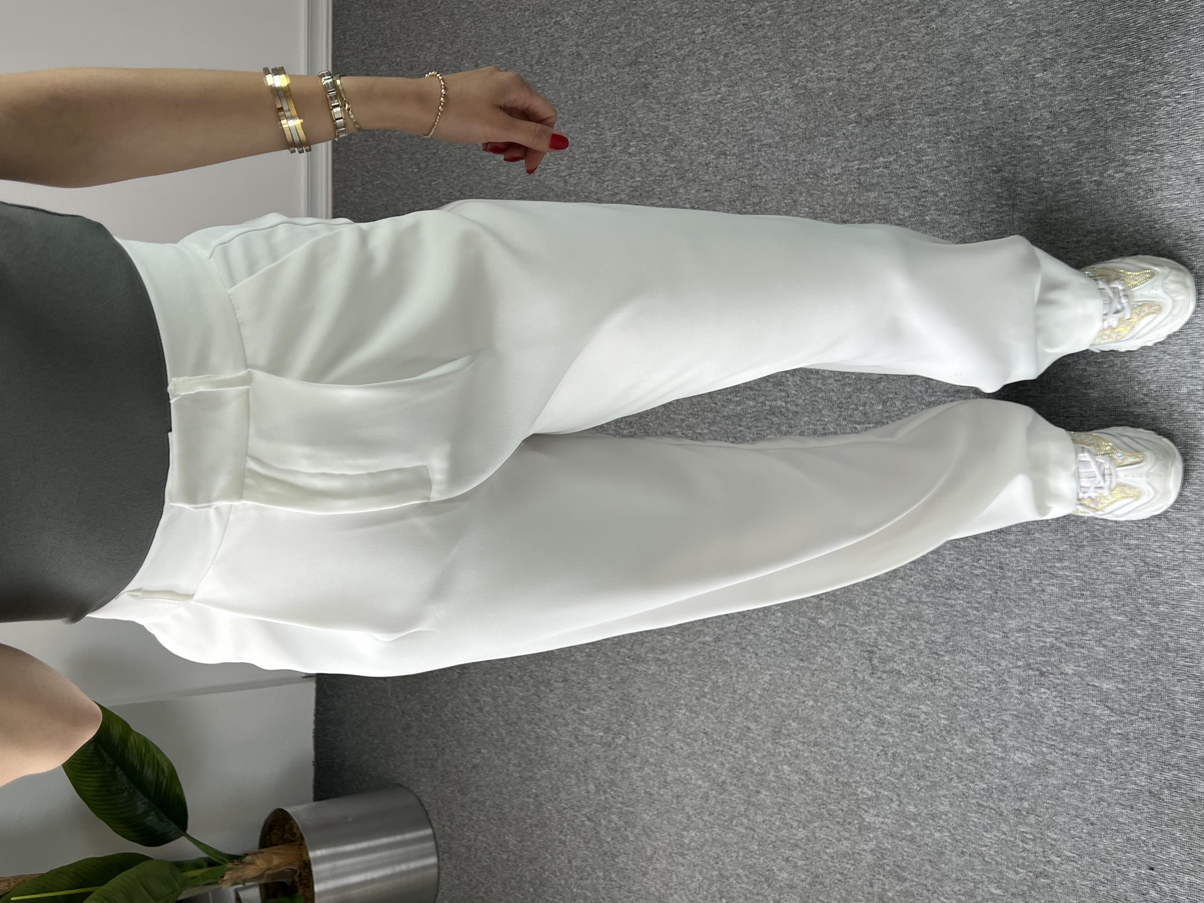 Premium Kalite Beyaz Palazzo Pantolon