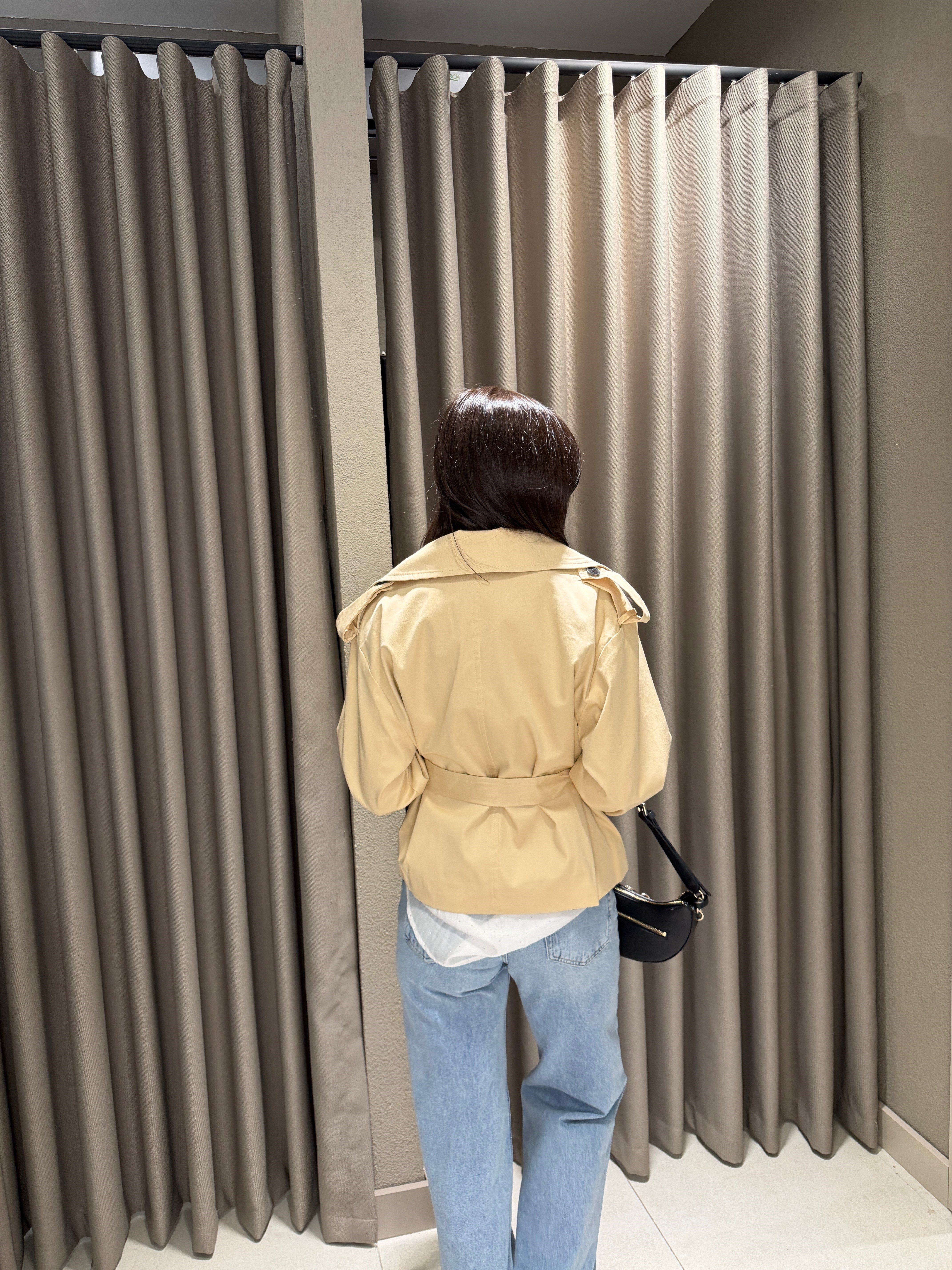 Premium Kısa Trençkot KREM