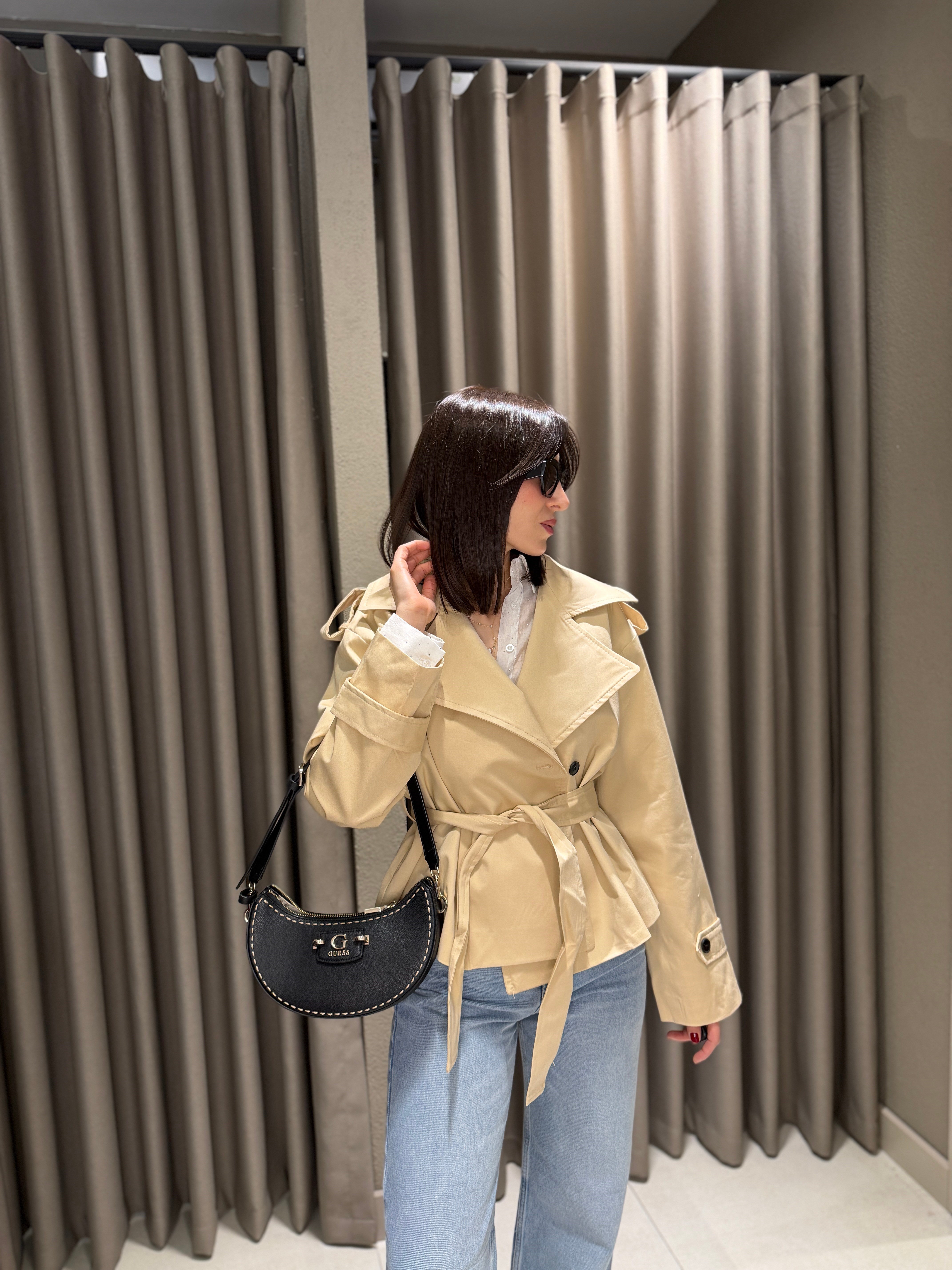 Premium Kısa Trençkot KREM