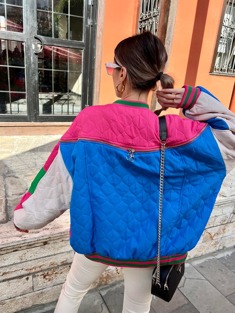 Qzu Renkli Bomber Ceket