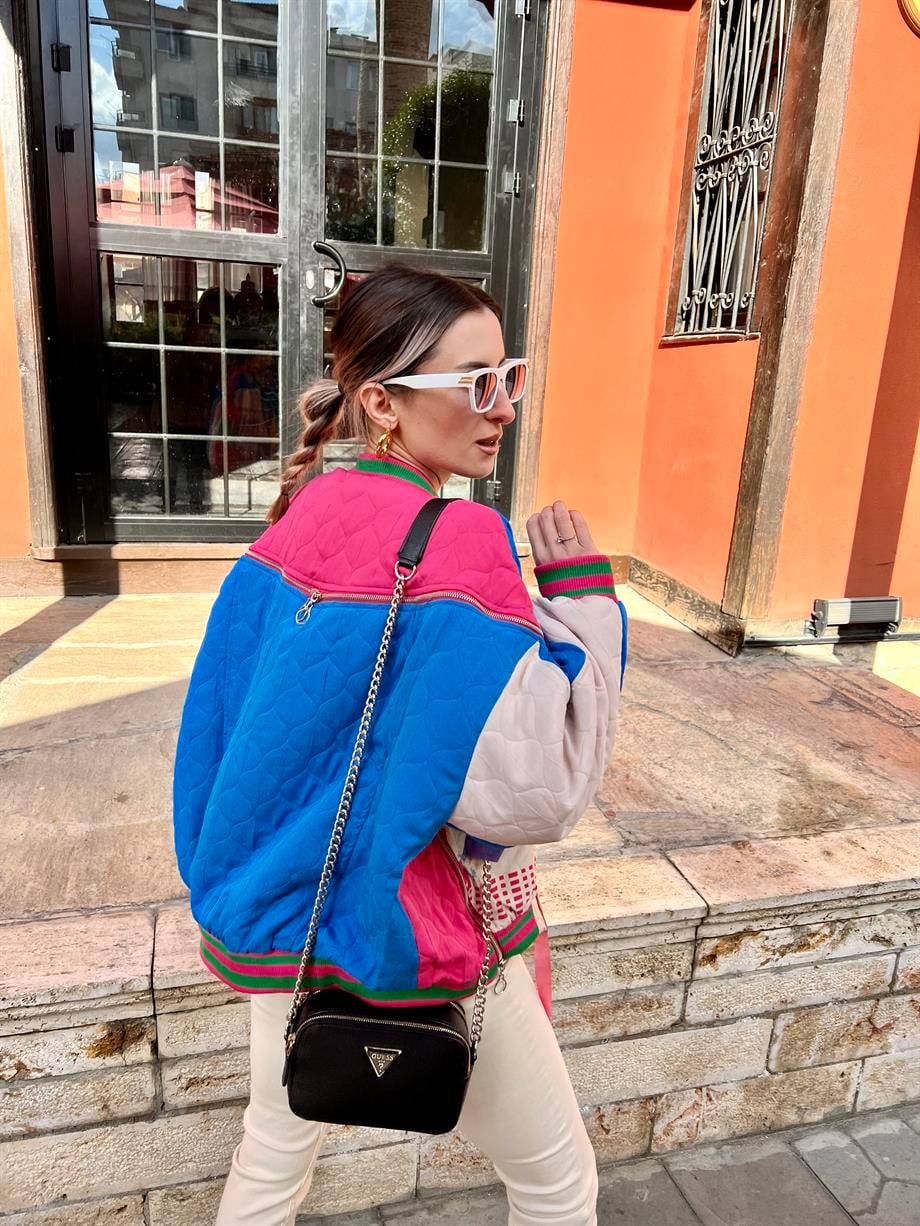 Qzu Renkli Bomber Ceket