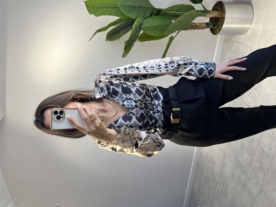 Saten Bağlamalı Bluz