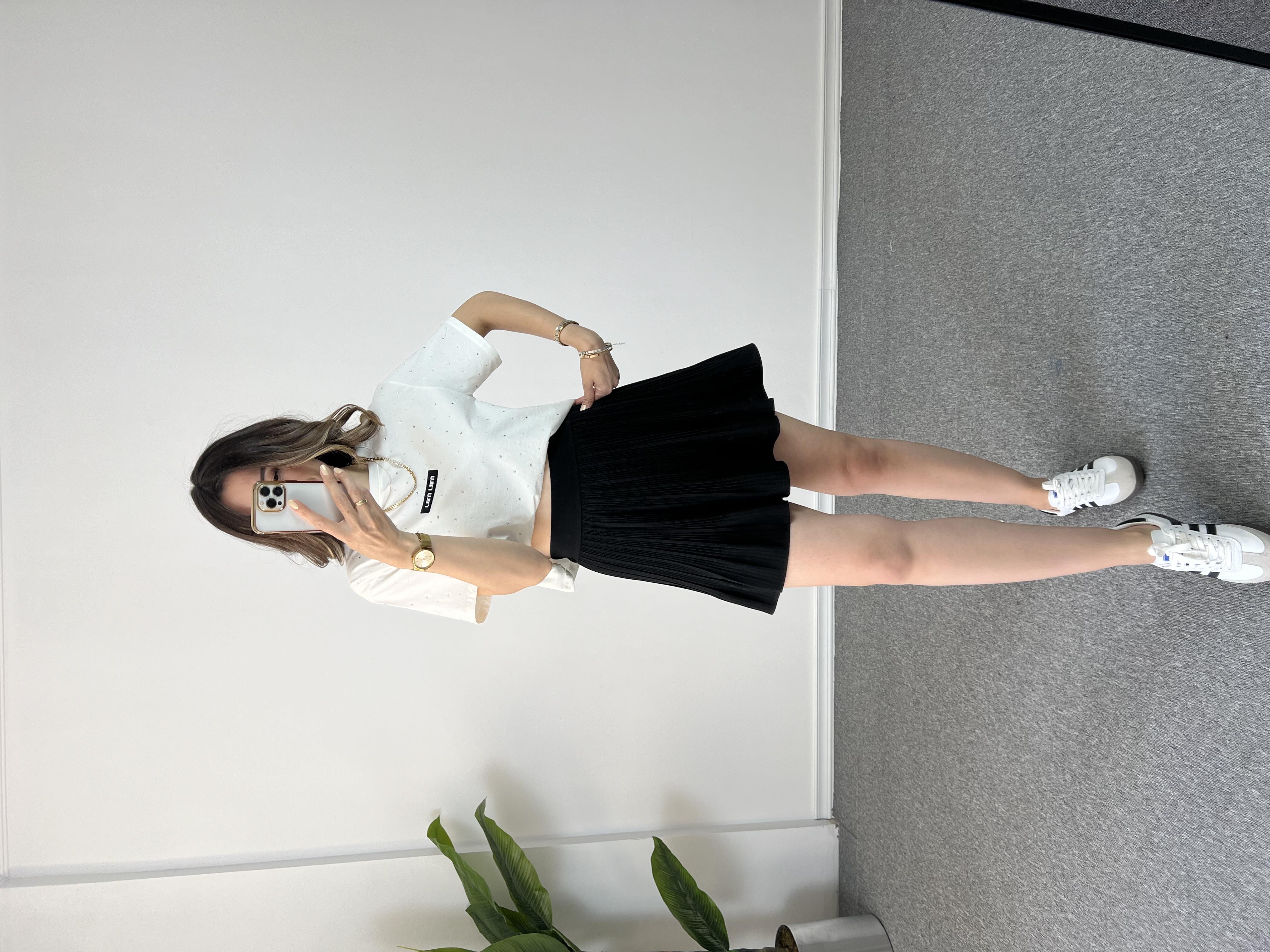 Taşlı Baskılı beyaz Tshırt