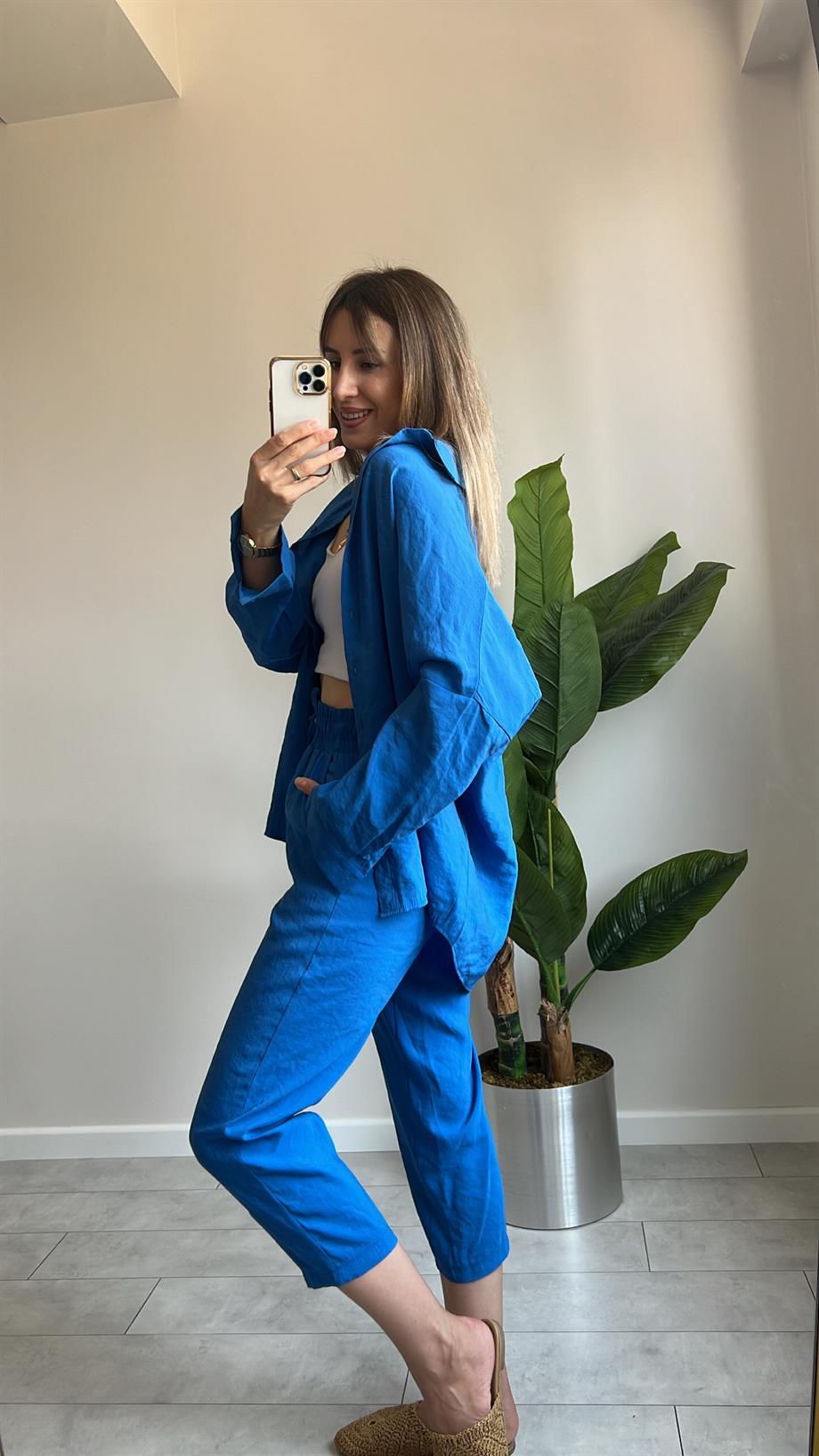 Tensel Gömlek Pantolon Takım