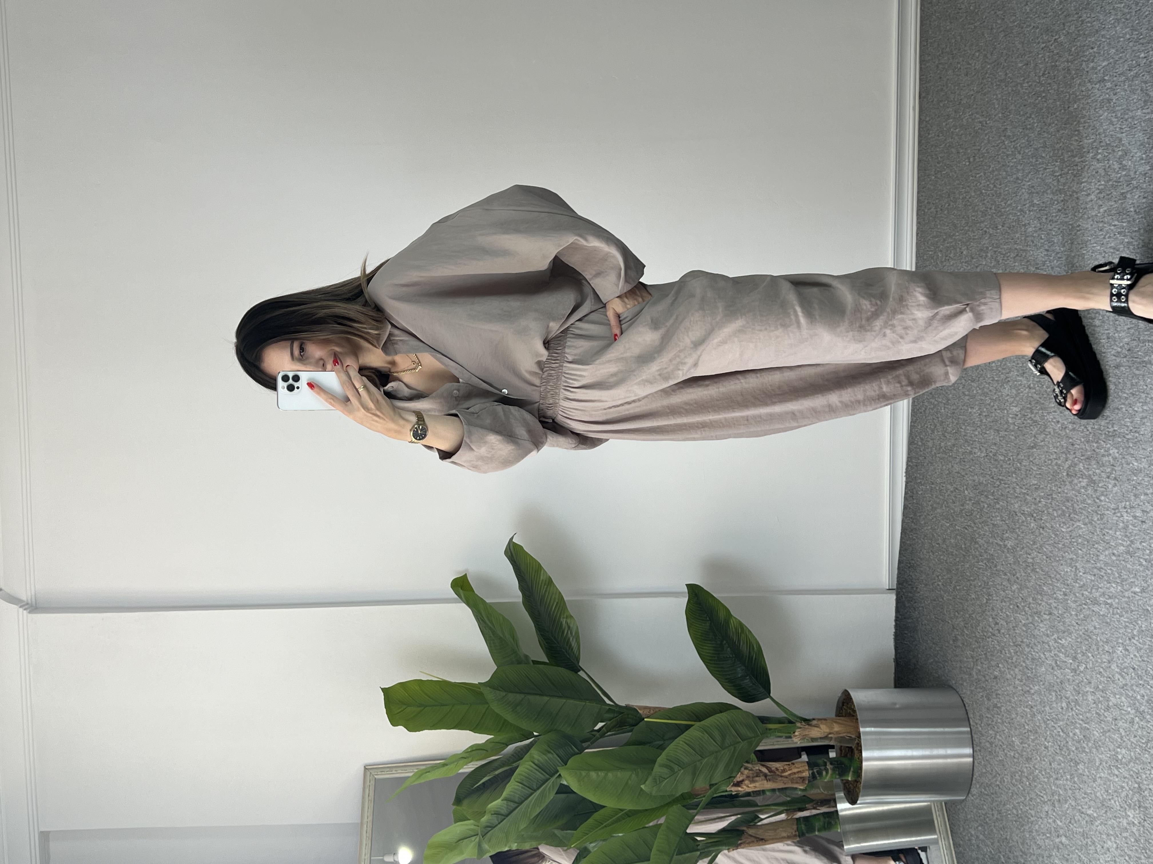 Tensel Gömlekli Vizon Takım