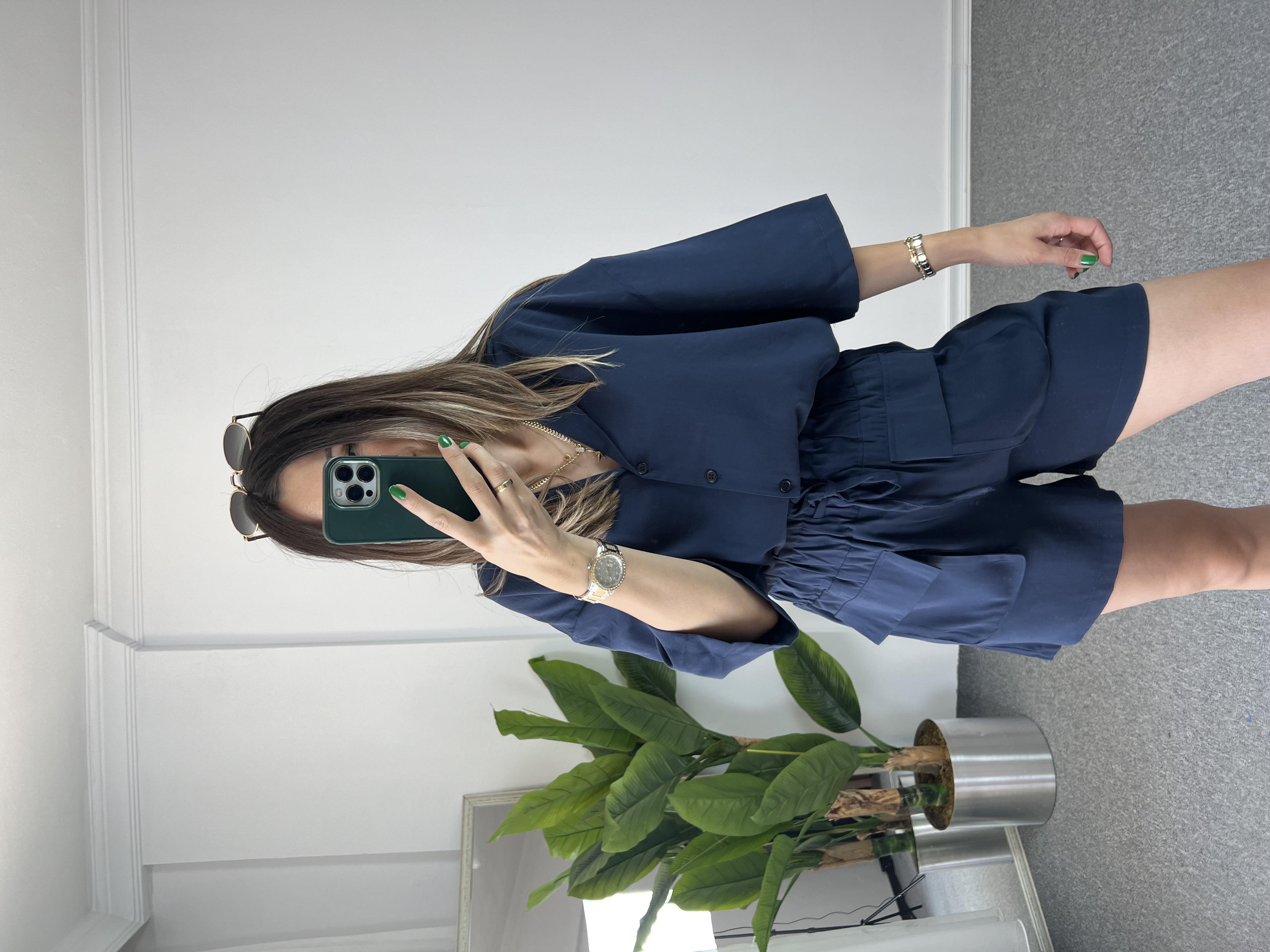 Tensel Lacivert Şortlu Takım 