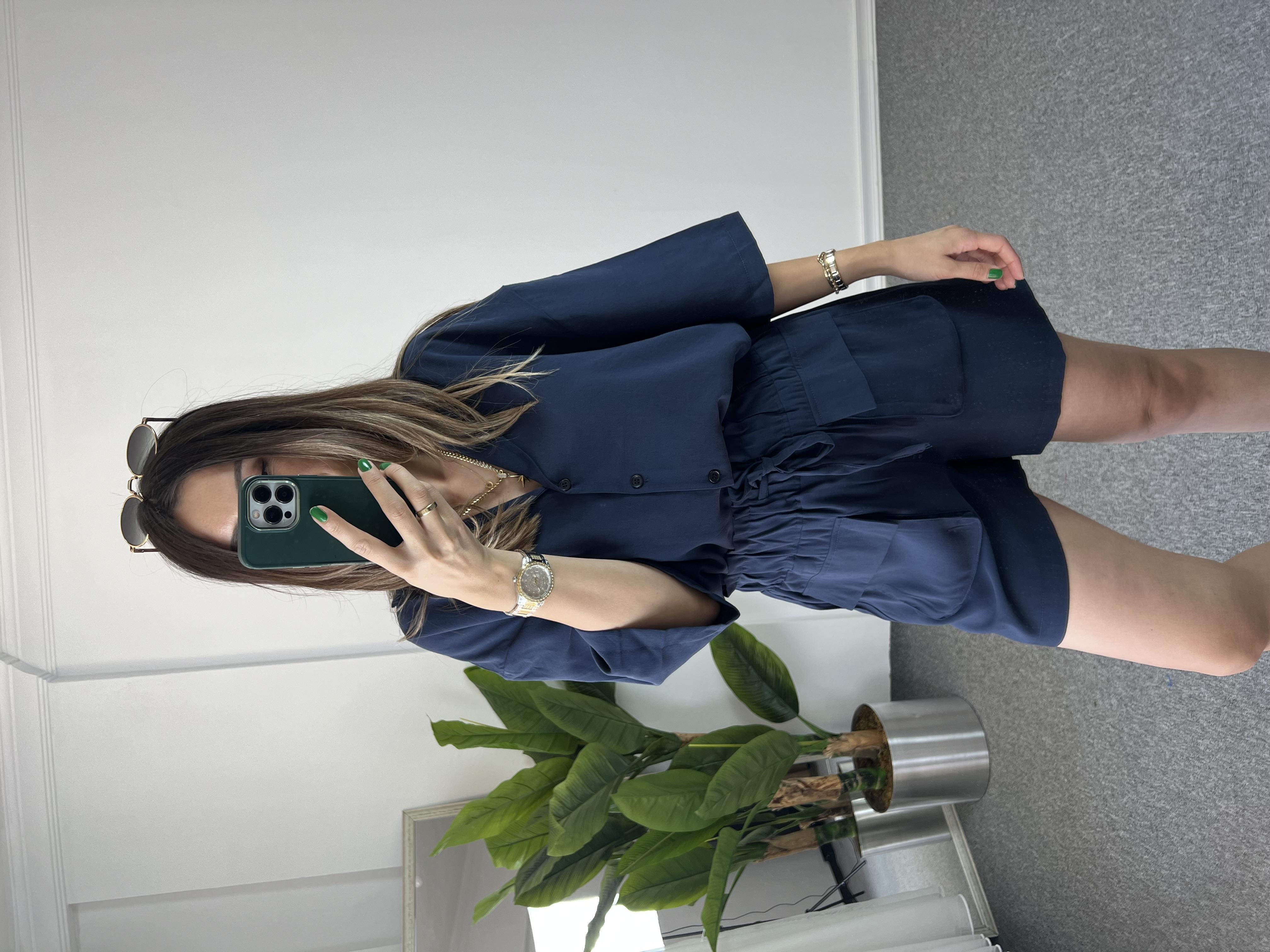 Tensel Lacivert Şortlu Takım 