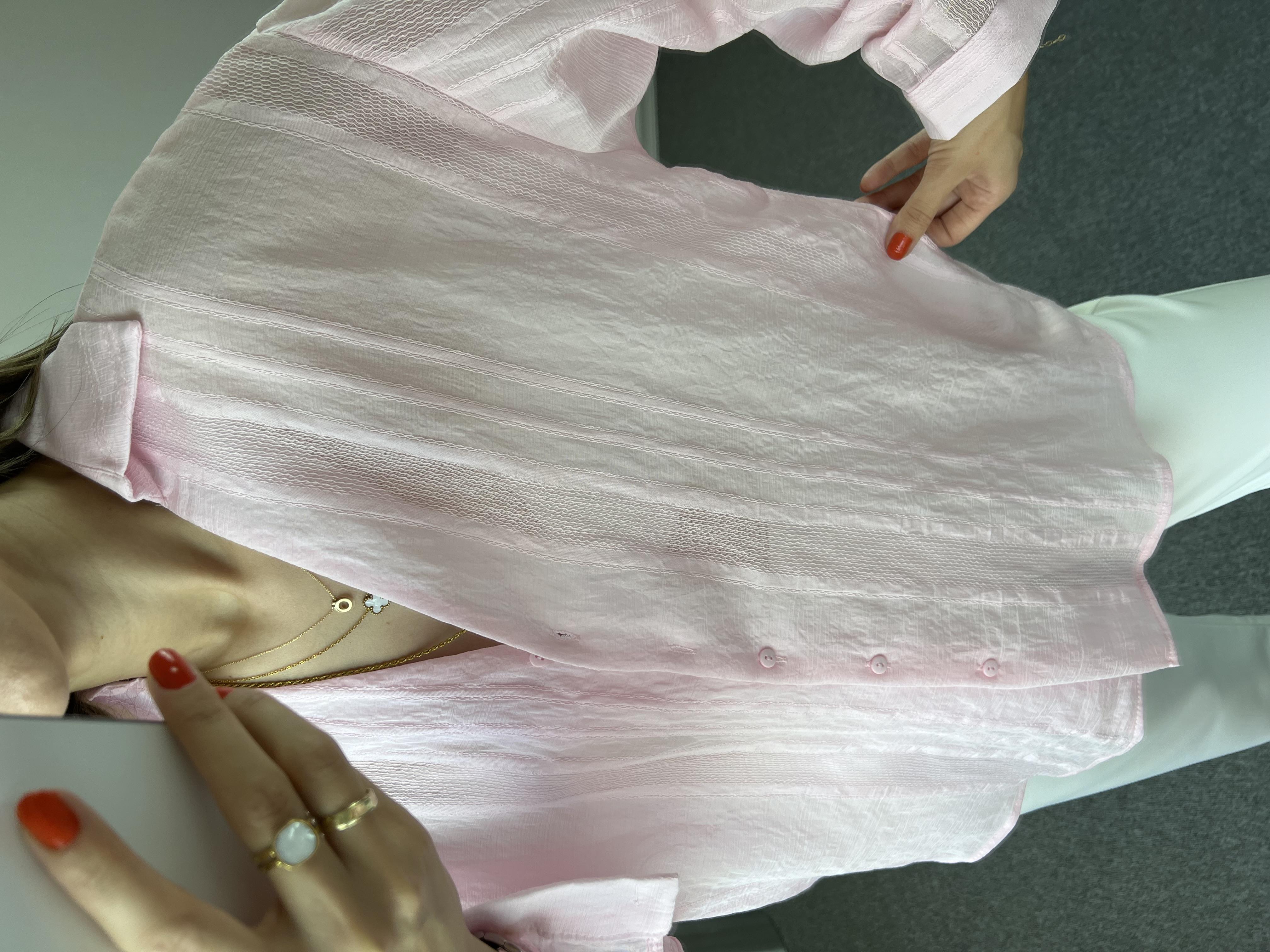 Transparan Pembe Gömlek 