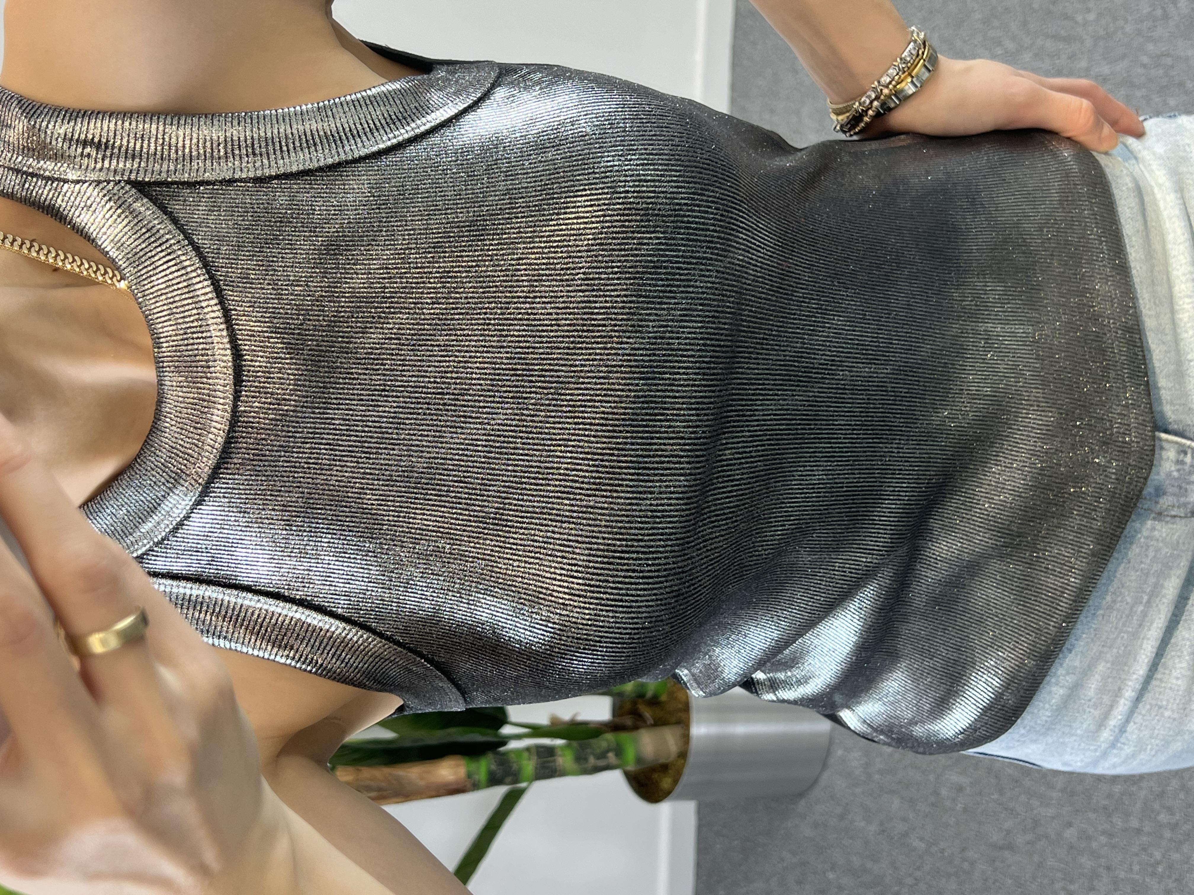 Varaklı Halter Yaka Bluz