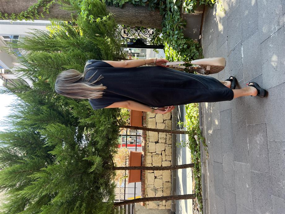 Vatkalı Midi Boy Elbise