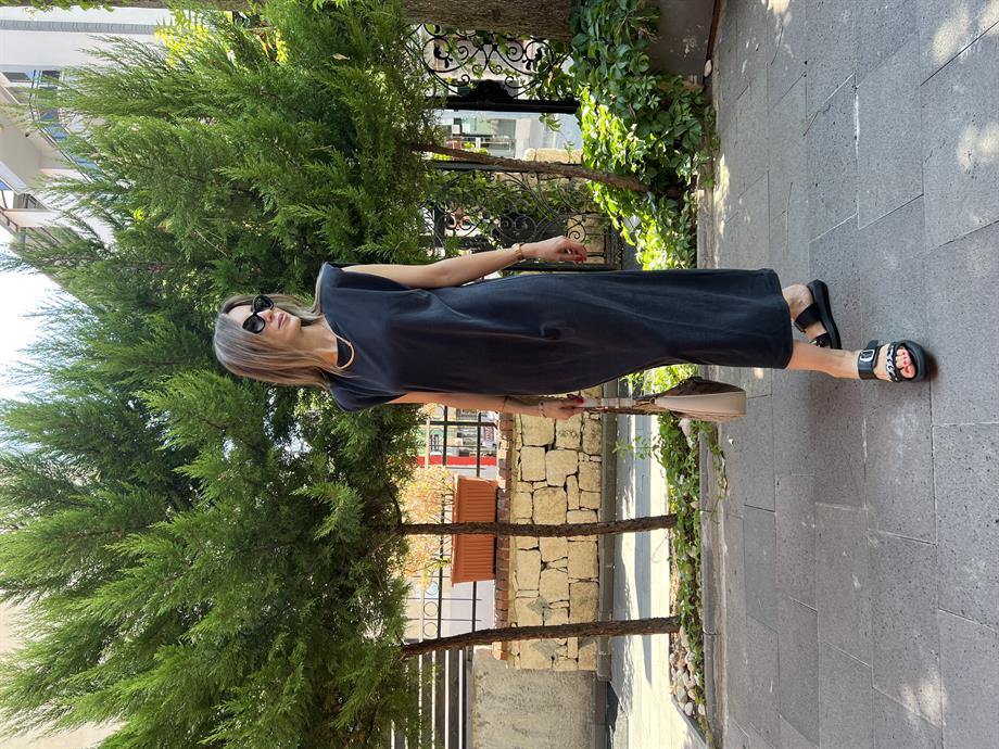 Vatkalı Midi Boy Elbise