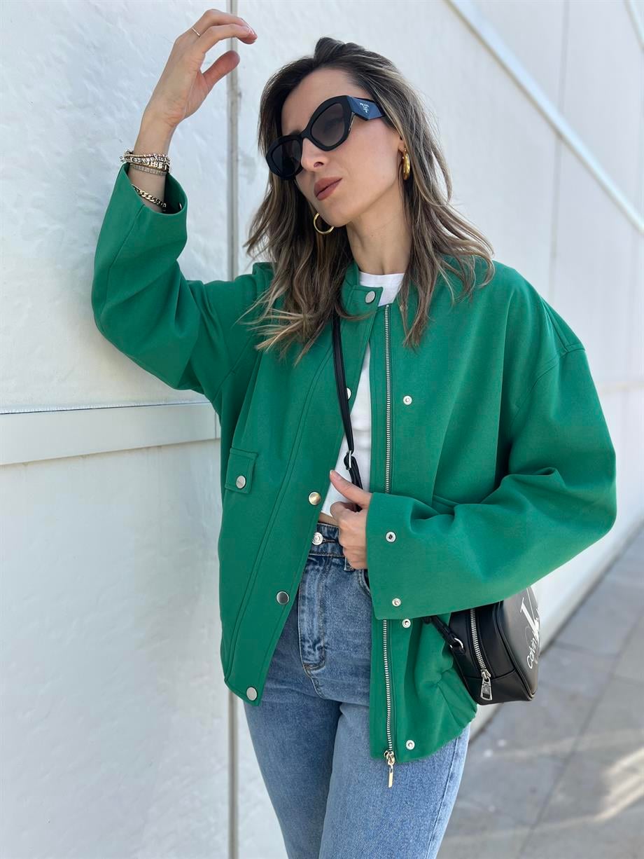 Yeşil Bomber Ceket