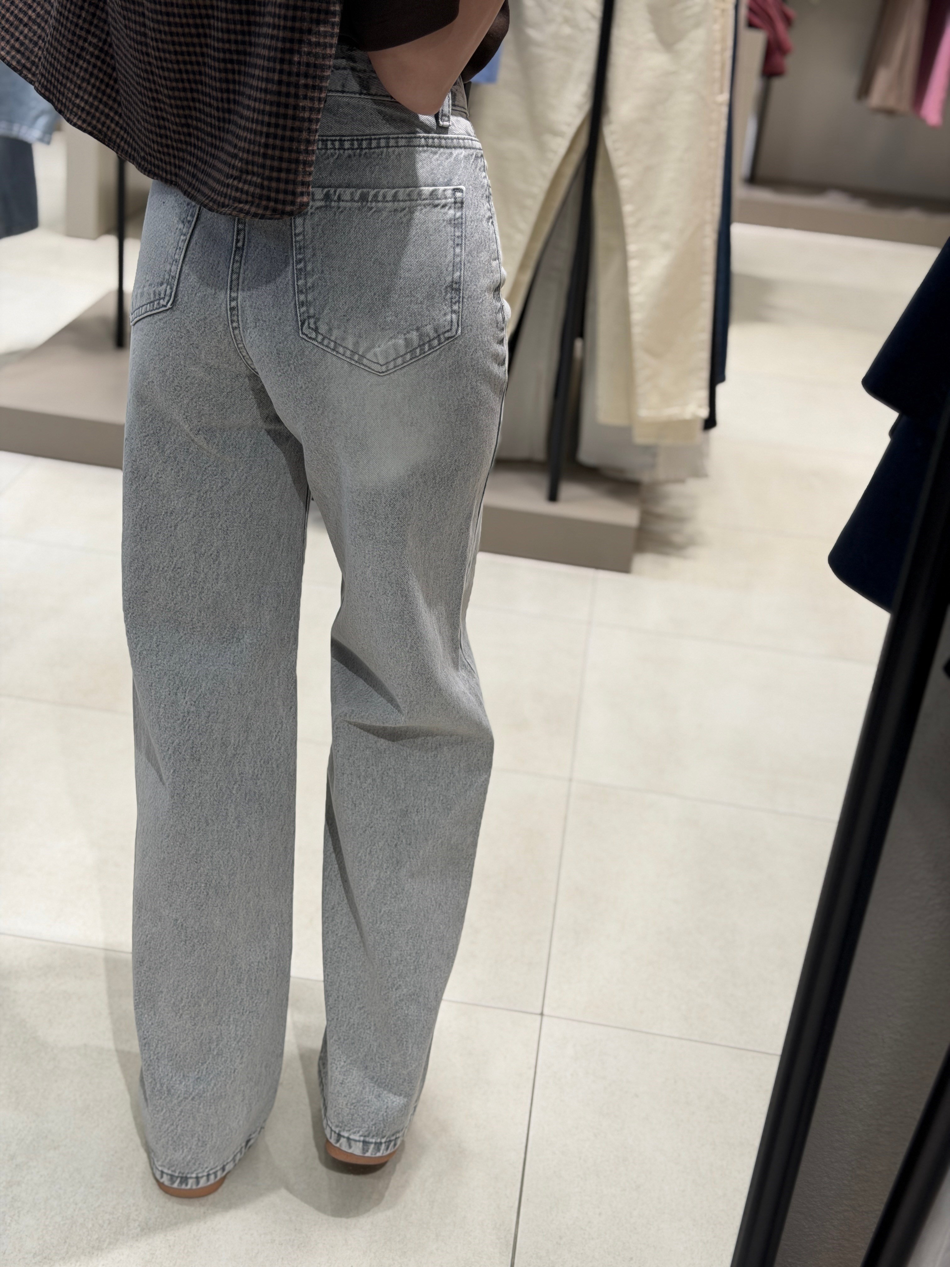 Yüksek Bel Palazzo Jean GRİ