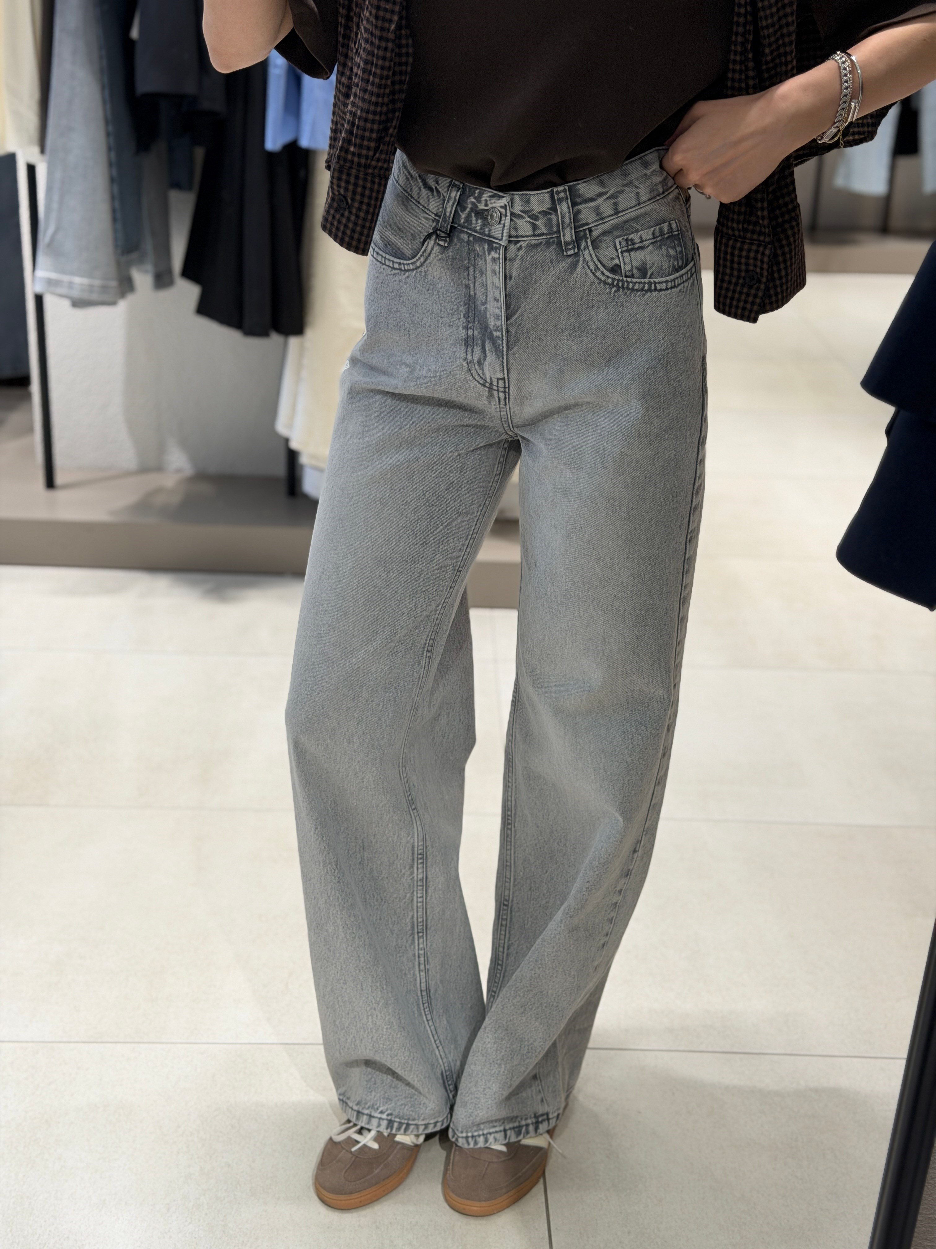 Yüksek Bel Palazzo Jean GRİ