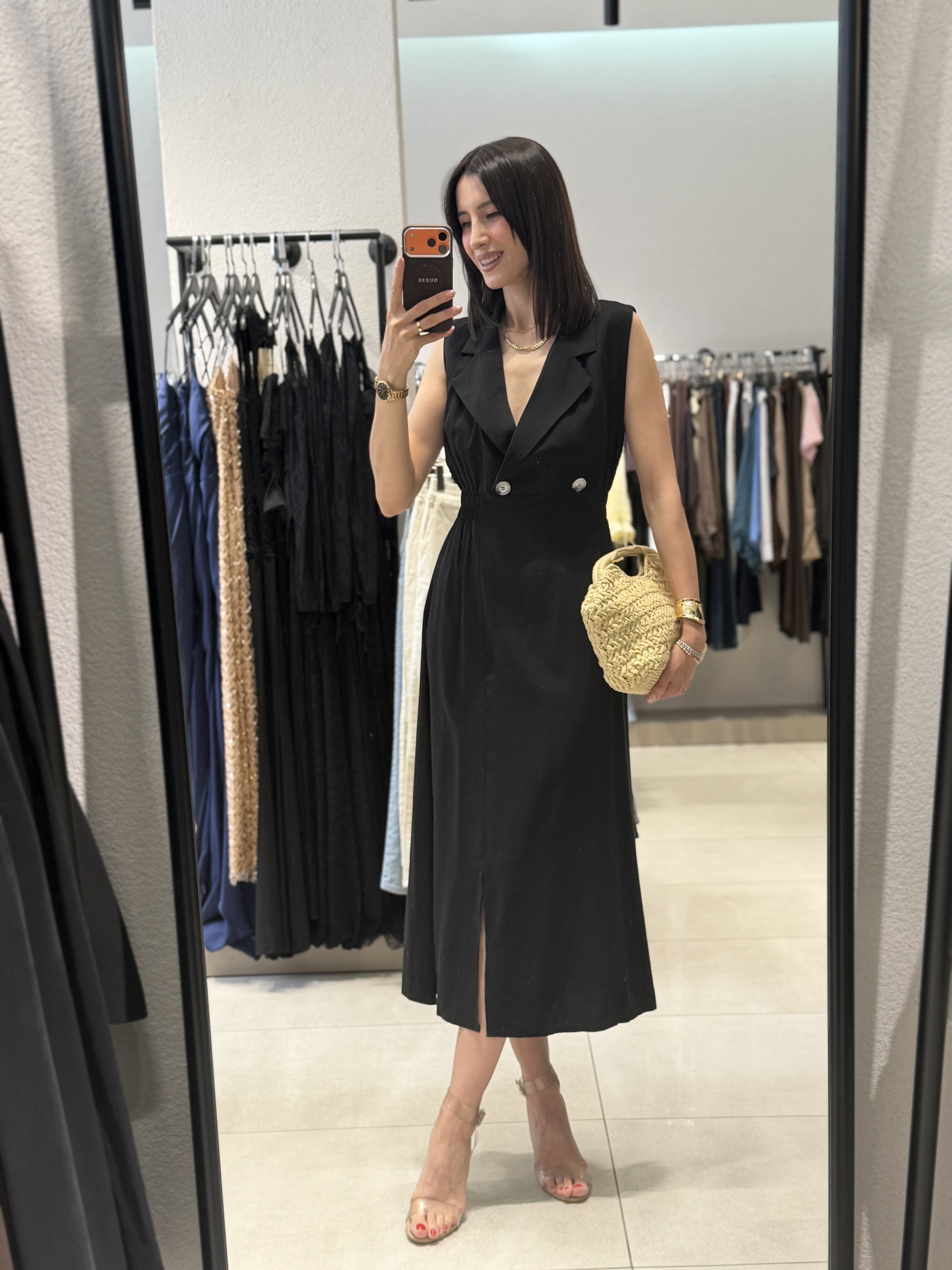 Zr Model Beli Lastikli Tensel Midi Elbise SİYAH