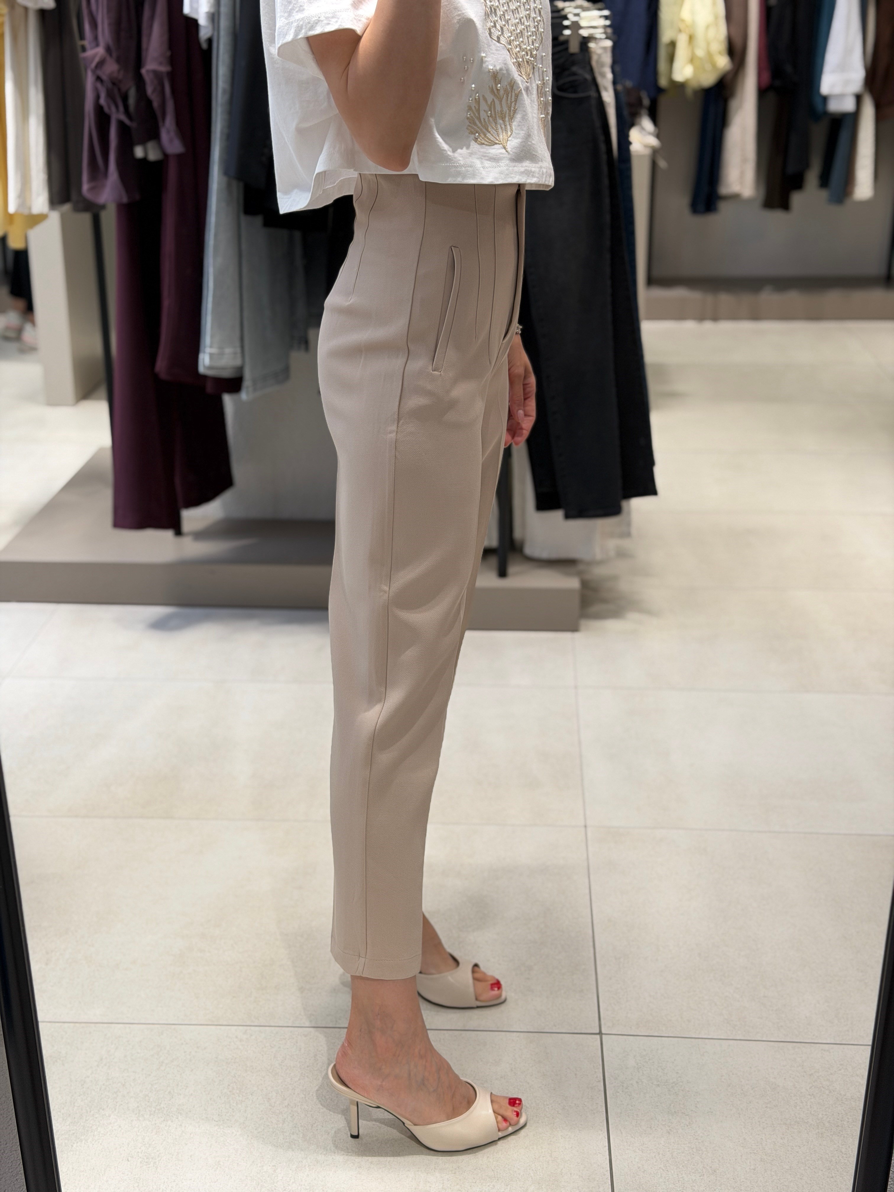 Zr Model Pensli Havuç Pantolon KREM
