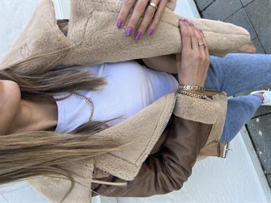 Açık Kahve Bıker Mont 