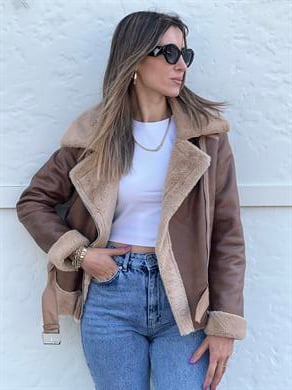 Açık Kahve Bıker Mont 