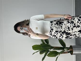 Armalı Kısa Kollu Ekru Triko