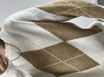 Baklava Desen Ekru Kazak