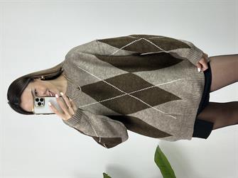 Baklava Desen Vizon Kazak