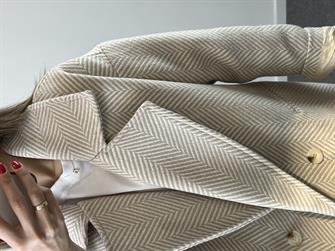 Balık Sırtı Desen Owersize Kaban