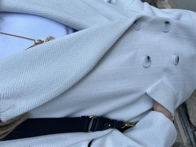 Balıksırtı Desen Owersize Kaban