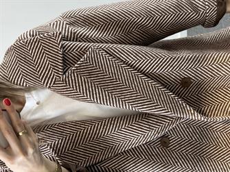 Balıksırtı Desen Owersize Kaban