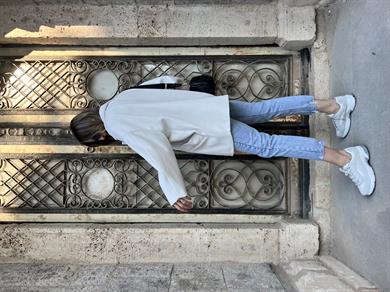 Balıksırtı Desen Owersize Kaban