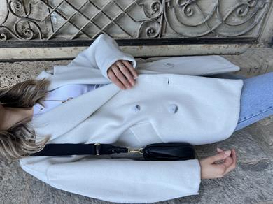 Balıksırtı Desen Owersize Kaban