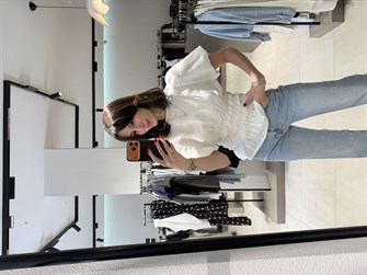 Balon Kol Beli Büzgülü Bluz BEYAZ