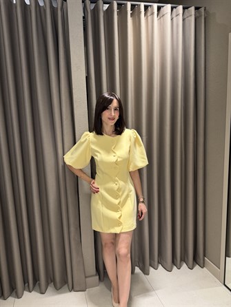 Balon Kol Elbise SARI