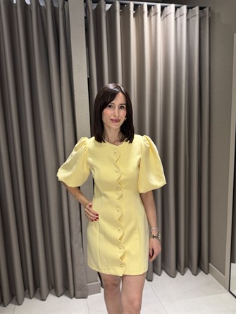 Balon Kol Elbise SARI