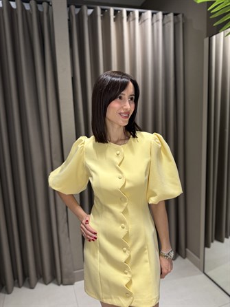 Balon Kol Elbise SARI