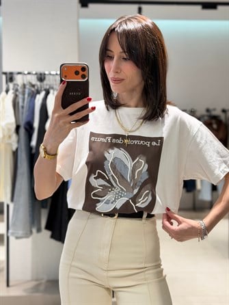 Baskılı Tshırt KAHVE