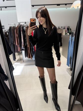 Beli Kemerli Şort Etek SİYAH