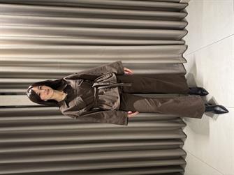 BELİ KUŞAKLI JEAN TAKIM KAHVE