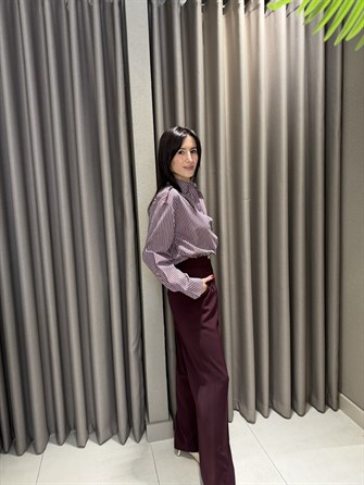 BELİ LASTİKLİ GOLD DÜĞME PALAZZO MÜRDÜM