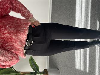 Beli Lastikli Kemerli Kumaş Pantolon