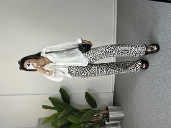 Beli Lastikli Leopar Pantolon