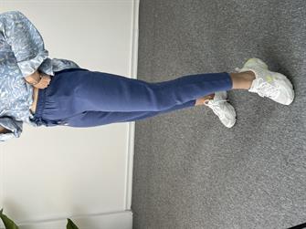 Beli Lastikli Mavi Tensel Pantolon