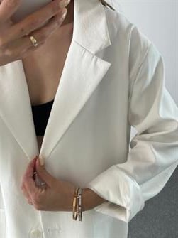 BEYAZ TENSEL BLAZER CEKET