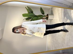Beyaz Tuvid Blazer Ceket