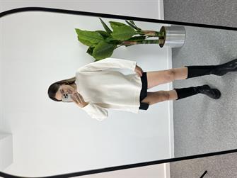 Bisiklet yaka beyaz yumoş kazak 