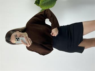 Bisiklet yaka kahve yumoş kazak 