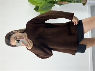 Bisiklet yaka kahve yumoş kazak 