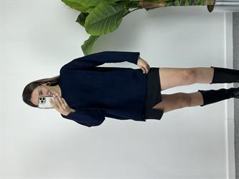 Bisiklet yaka lacivert yumoş kazak 