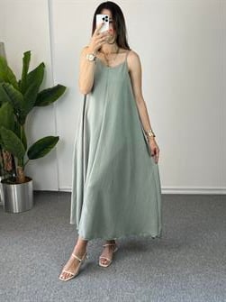 Çağla İp Askılı Elbise