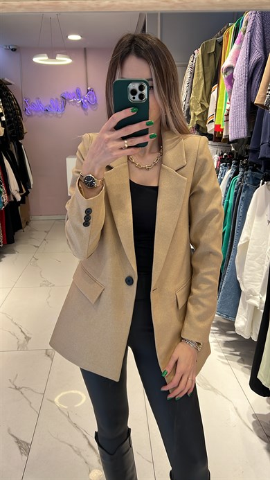 Camel Blazer Ceket