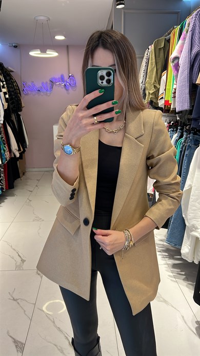 Camel Blazer Ceket